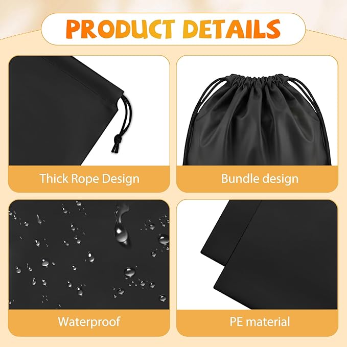 Shoe Bags for Travel, 15.7" x 11.8" Travel Shoe Bags for Packing, Large Waterproof Portable Drawstring Travel Shoe Storage Bag Travel Essentials Women for and Men (Orange & Black & Pink & Blue)