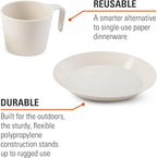 GSI Outdoors Cascadian 1 Person Table Set I 6-Piece Camping, Backpacking Mess Kit, Plastic BPA Free, Plate, Bowl, Mug, Cup & Cutlery Set