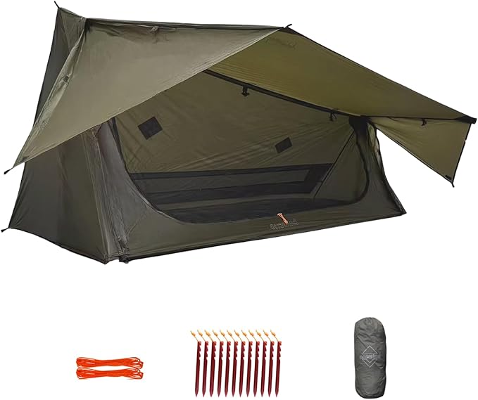 onewind Ultralight One Person Bivy Tent, Backpacking Tent for Single Person Waterproof Silnylon Lightweight for Camping Backpacking Hiking, NO Trekking Pole