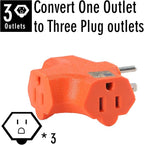3 Way Plug Adapter - UL Listed - Outdoor Outlet Splitter 3 Prong - Electrical Outlet Extender, Wall Outlet Expander, Outdoor Heavy Duty Triple Plug Outlet Adapter
