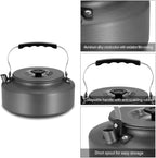 Doorslay Camping Kettle 1.6L Aluminum Tea Kettle with Carrying Bag Compact Lightweight Coffee Pot