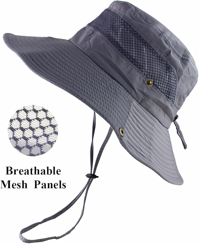 CAMOLAND Mens Fishing Hat Wide Large Brim Sun Hat with Outdoor UV Protection
