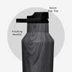 Corkcicle Sport Canteen - Keeps Drinks Cold 25 Hours - Stainless Steel Water Bottle - Triple-Insulated - Spill-Proof - Summer Drinkware Gift - Keeps Drinks Ice Cold - 20 oz - Burnt Wood
