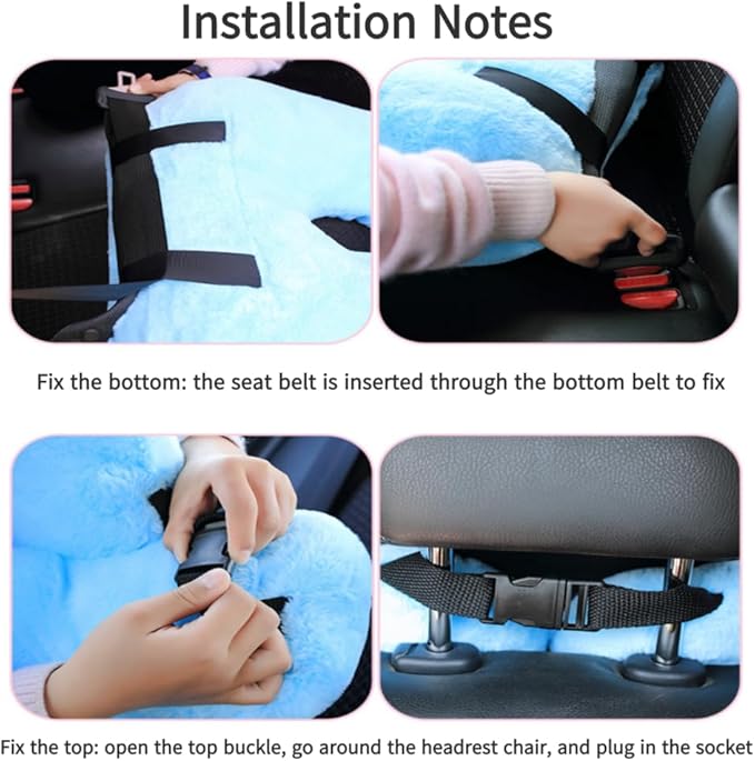 FHSGGP Travel Pillow Car Pillow Kid Car Sleeping The Sleeping Aid for Adults and Kids on Road Trips Kids Travel Pillow Black