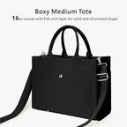 TOPDesign Heavy-Duty Canvas Tote Bag for Women, Adjustable Crossbody/Shoulder Handbag with 9 Pockets, Everything Tote