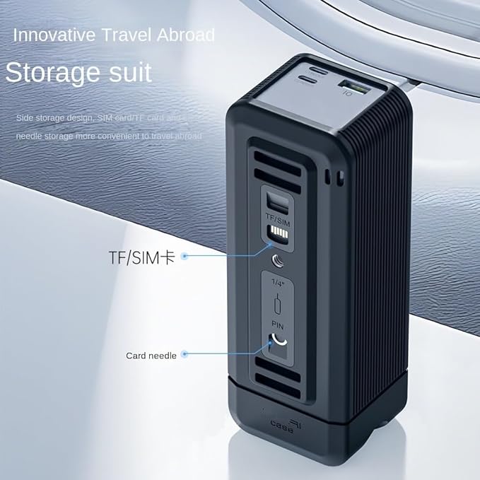 Silicone Protective Cover for Anker 737 Power Bank (PowerCore 24K), 1/4 inch nut Hole, TF/SM Card Storage Reserved Soft Silicone Cover with Portable Handle, dustproof, droproof (Black)