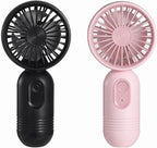 Mini Portable Fan 2 Pack, Cute Handheld Fan Battery Operated Lightweight Small Personal Fan with 3 Speeds and USB Rechargeable Eyelash Fan for Stylish Girl Kids Women Men Office Outdoor Travel Camping