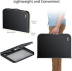 Folding Camping Table, 36" x 24" Portable Table Adjustable Height Max 28 inch Aluminum Folding Table with Storage Net, Lightweight, Portable Handle for Travel, Outdoor, Backyard (Black)