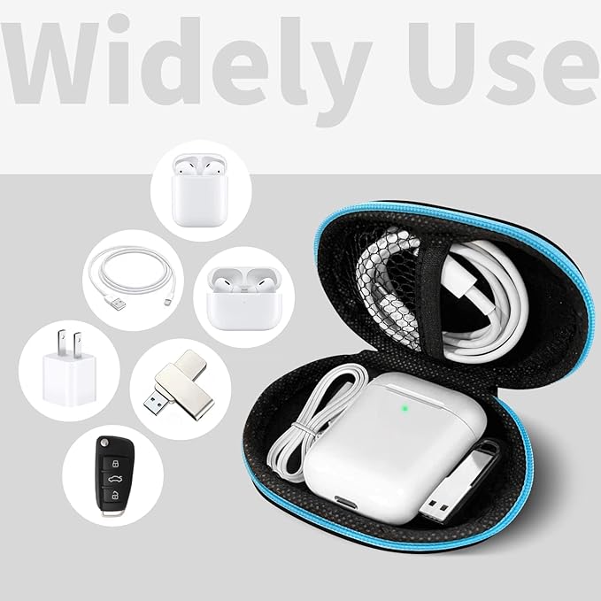 Earbud Case Portable EVA Carrying Case Storage Bag Cell Phone Accessories Organizer with Carabiner for Wireless/Bluetooth Headphones, SD Memory Card, Camera Chips(Oval, 5 Pack)