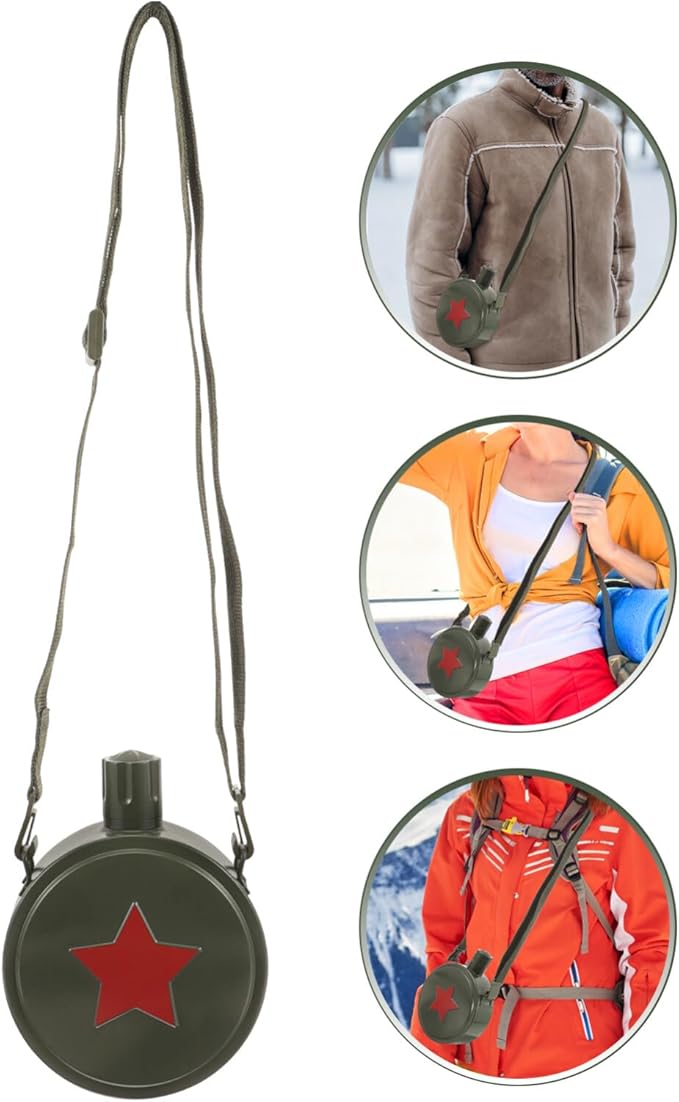 Stainless Steel Water Bottle for Camping Portable Canteen Pouch Outdoor Accessory 304 Steel Green