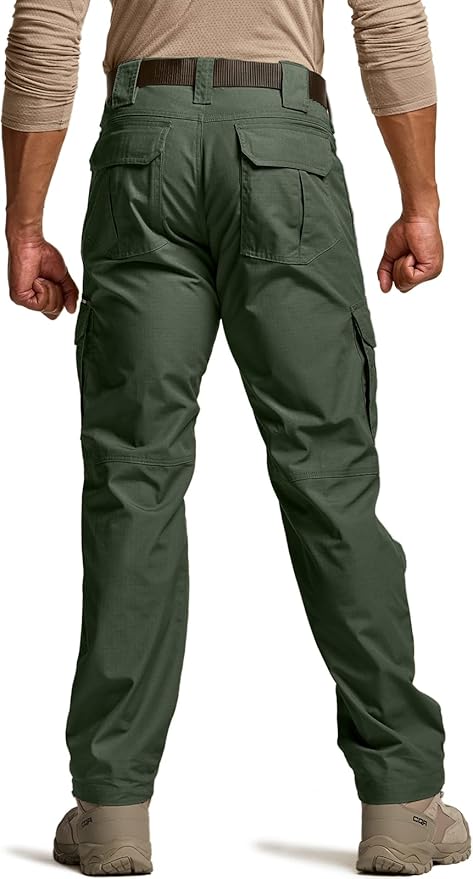 CQR Men's Tactical Pants, Water Resistant Ripstop Cargo Pants, Lightweight EDC Work Hiking Pants, Outdoor Apparel