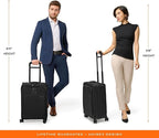 Briggs & Riley Essential 22" Carry On Expandable Spinner - Luggage for Travel, Suitcases with Wheels, Softside Rolling Bag for Men & Women, Self-Repairing Zipper - Baseline Collection, Black