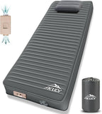 Self Inflating Sleeping Pad with Electric Pump, 4" Ultra-Thick Memory Foam Camping Pad with Pillow, 9.5 R-Value Insulated Camping Mattress, Grey