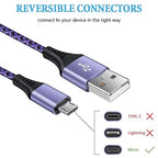 Micro USB Cable, [4Pack/3Ft] Android USB Male to Micro B Charger Cord, Fast Charging Speed Data Wire Nylon Colored Braided Powerline Cable for Samsung Galaxy S7 S6 J7 J3 J8 A01 Kindle Fire Droid