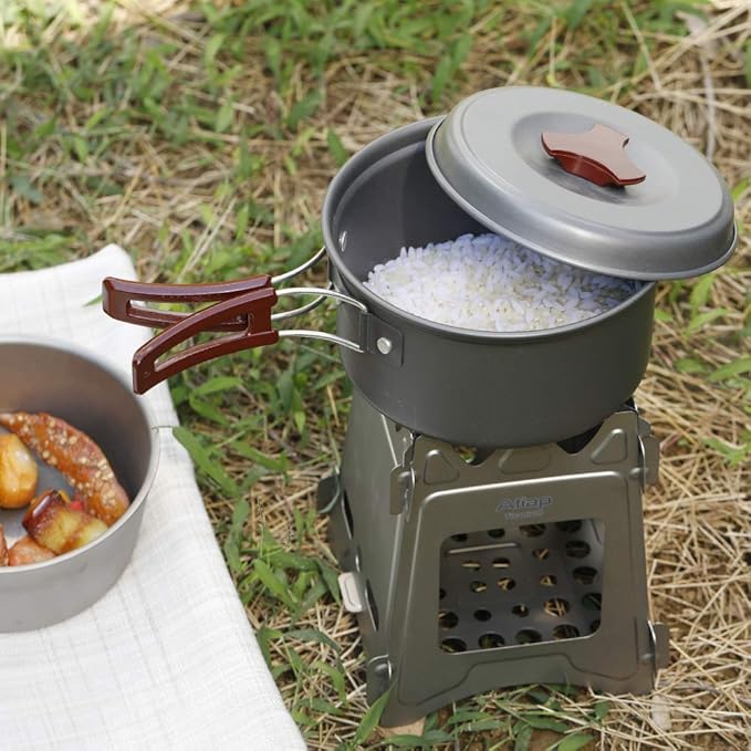 Lightweight Portable backpack stoves for hiking Titanium Wood Stove - Ultralight and Compact Stove for Backpacking, Camping, and Survival-for Wood Burning Camping solo stove