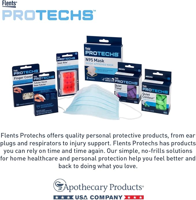 Flents Protechs Contoured for Comfort Foam Ear Plugs, Soft & Comfortable Hearing Protection for Work, Construction, Heavy Machinery, Studying, Travel & Sleep, NRR 32, Easy to Use, Black, 10 Pairs