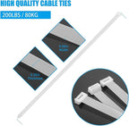 18 inch White Zip Ties Heavy Duty 500 PACK, 200 LBS Ultra Exclusive Strong Plastic Wire Ties, Large Cable Ties Extra Long Tie Wraps, Indoor and Outdoor UV Resistant