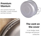 Boundless Voyage Titanium 4.5L Hanging Pot with Steaming Rack Folding Handle Outdoor Camping Cooking Stockpot Steamer Set