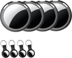 4 Pack Tracker Tags [Apple MFi Certified] Bluetooth Air Tracker Pair with Apple Find My (iOS Only) Smart Tracking Tags Keys Finder Item Locator Worldwide Tracker for Pets Backpack Wallet Dogs Luggage