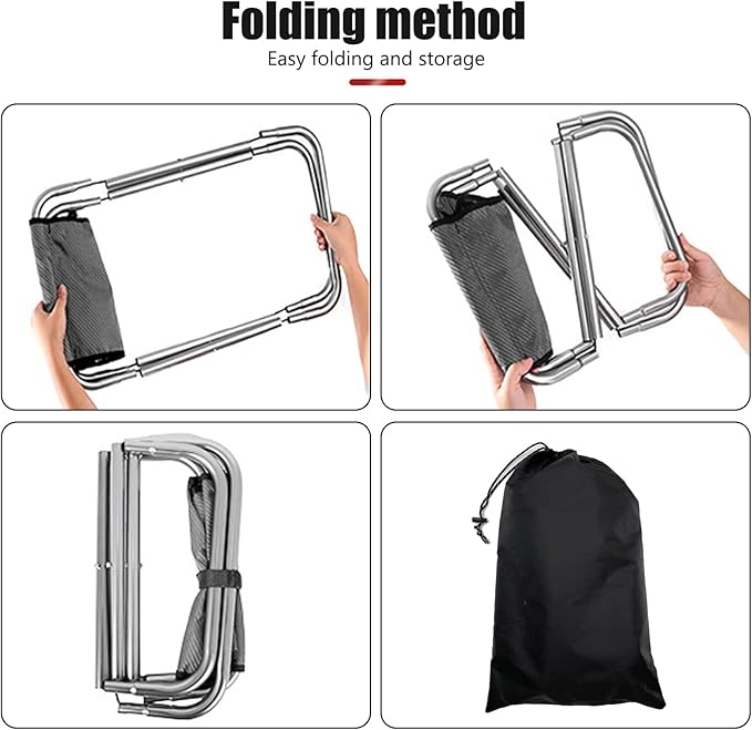 Camping Stool, Portable Folding Stool XXL Size Camping Stool for Adults Supports up to 240 lbs