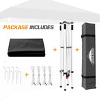 EAGLE PEAK 10x10 Slant Leg Pop-up Canopy Tent Easy One Person Setup Instant Outdoor Beach Canopy Folding Portable Sports Shelter 10x10 Base 8x8 Top (Black)