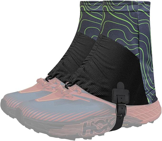 Trail Gaiters, Waterproof Low Shoe Protectors, Adjustable Boots Gators for Hiking & Running - Prevents Debris in Shoes