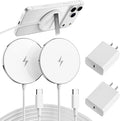 2025 Apple 2 Pack 15W Mag-Safe Charger 4FT Magnetic Wireless Charger with 20W Fast Charging Block Compatible with iPhone17/16/15/14/13/12 Series & AirPods 4/3/2/Pro/for iPhone Wireless Charger Stand