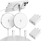 2025 Apple 2 Pack 15W Mag-Safe Charger 4FT Magnetic Wireless Charger with 20W Fast Charging Block Compatible with iPhone17/16/15/14/13/12 Series & AirPods 4/3/2/Pro/for iPhone Wireless Charger Stand