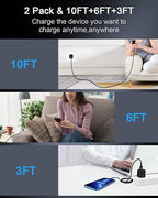 USB A to Lightning Cable-2Pack/6Ft Nylon Braided Long iPhone Charger Chord, Apple Approved Fast Charging Power Cord for iPhone 14, 13 Pro Max, 13Pro, 13, 13 Mini, 12 11 10 XR XS X 8 Plus 7 6 Cargador