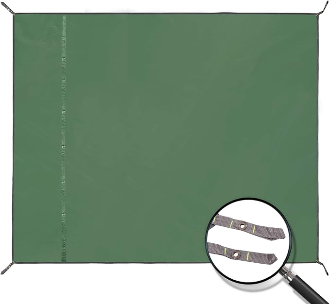 REDCAMP Waterproof Camping Tarp Lightweight to Cover Sun or Rain, Large Compact Tent Tarp Footprint for Ground or Under Tent, Green 95"x83"