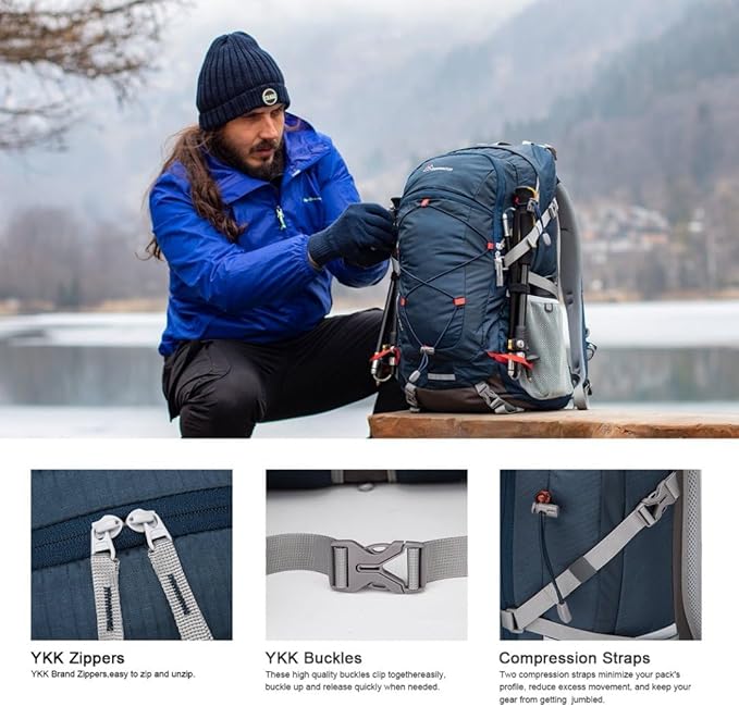 MOUNTAINTOP Hiking Backpack,Lightweight Travel Backpack for Men Women Outdoor Backpacking, Camping