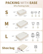 ECOHUB 4 Set /6 Set Packing Cubes for Travel Durable Suitcase Organizer Bags Set with Personalized Tag Various Sizes Travel Essentials Traveling Accessories for Luggage Machine Washable