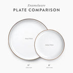 Barebones 8 Inch Salad Plate - Set of 2 Salad Plates - Enamelware Plates - Durable Kitchen or Camping Plate - Eggshell