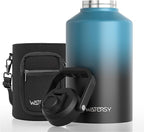 WATERSY 1.5 Gallon Water Bottle Insulated(Cold for 48 Hrs),BPA Free&Leak Proof,196oz Stainless Steel Water Jug,Big thermos,Large Water Bottle with Handle for Gym,Hiking,Camping&Travel,Lake Blue