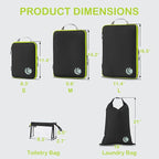 Cipway Compression Packing Cubes, Ultralight Luggage Organizer Bags with Laundry Bags and Clear Toiletries Bag, Travel Essentials for Carry on Suitcase (6 Piece,Black)