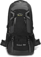60L Hiking Backpack,Camping Backpack Lightweight Travel Daypack Waterproof Backpacking Bag for Men Women (Black)