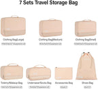 Compression Packing Cubes (Pack of 7), Expandable Luggage Organizer Bags, Hanke Packing Cubes for Travel, Double Zipper Durable Travel Packing Organizers for Suitcase Backpack and Carry-On