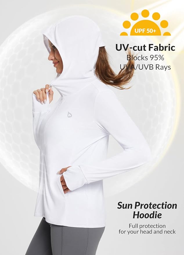 baleaf Women's Sun Protection Jacket Hoodie Clothing Lightweight Long Sleeve Sun Cover Up Shirt