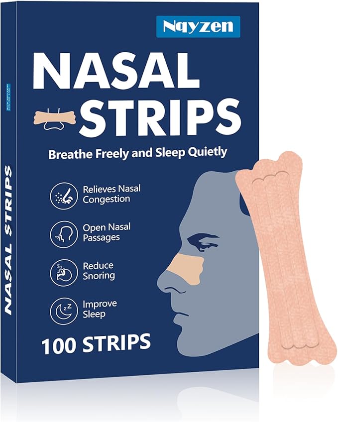 Nasal Strips, Nasal Strips for Snoring,Extra Strength Nose Strips for Breathing,Anti Snoring Strips,Truncated Nose Strips,Help Stop Snoring,Nasal Congestion Relief (100Count)