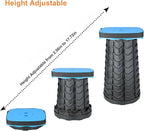 Boreeman Upgraded Collapsible Stool, Square Portable Stool, Lightweight Yet More Sturdy with Load Capacity 400lbs, Perfect for Camping Fishing Hiking BBQ (Square Blue)