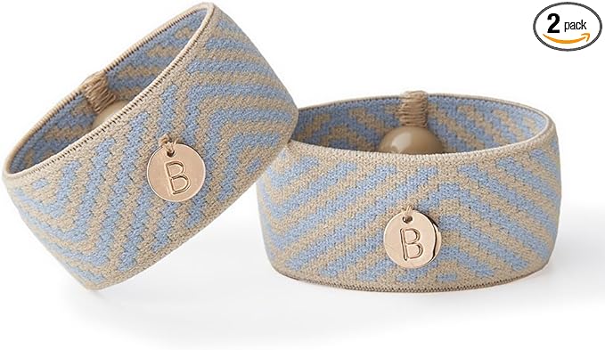 Blisslets Acupressure Relief Band - Cartagena Collection - Parentage (Blue/Camel/Gold, Medium - 5 5/8" - 6 5/8")