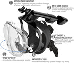 G2RISE Full Face Snorkel Mask Adults Snorkeling Set Gear for Kids with Detachable Camera Mount, Safe Breathing, Anti Fog Anti Leak