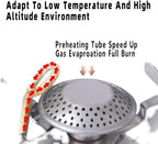 Foldable Dual Head Burner Camping Stove,BRS-32 Portable Windproof Backpacking Furnace Free Adjustable Control Gas Stove for Outdoor Cooking