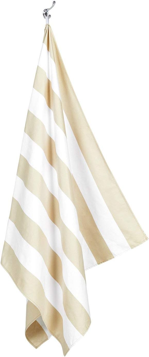 Dock & Bay Beach Towel - Quick Dry, Sand Free - Compact, Lightweight - 100% Recycled - Includes Bag - Cabana Light - Bora Bora Beige - Extra Large (200x90cm, 78x35)