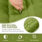 Double Sleeping Pad Camping, Self Inflating 6'' Extra-Thick 2 Person Pillow Built-in Foot Pump Waterproof Inflatable Sleeping Mat Backpacking, Tent, Hiking, Portable Camping Pad