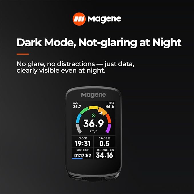 Magene C606 Smart Navigation GPS Bike Computer with Offline Map, 2.8-inch Color Touchscreen, WiFi & Bluetooth Cycling Computer, 11 Languages, IPX7 Waterproof