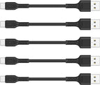 4 Inches USB C Cord Short, 5 Pack Durable USB A to USB Type C Fast Charging Cable for Charging Stations Compatible with Samsung Galaxy Note 10 20 S10 S22 Ultra LG V30 V40