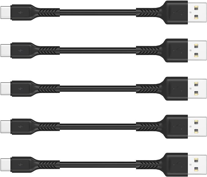 4 Inches USB C Cord Short, 5 Pack Durable USB A to USB Type C Fast Charging Cable for Charging Stations Compatible with Samsung Galaxy Note 10 20 S10 S22 Ultra LG V30 V40