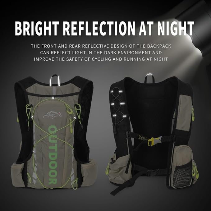 Hydration Pack Backpack，IX INOXTO Running Hydration Vest with 1.5L ( 50 oz) Water Bladder for Men Women，Lightweight Water Backpack for Hiking Cycling Climbing Camping