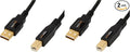 Amazon Basics USB-A to USB-B 2.0 Cable for Printer or External Hard Drive, Gold-Plated Connectors, Black, 10 Foot (Pack of 2)